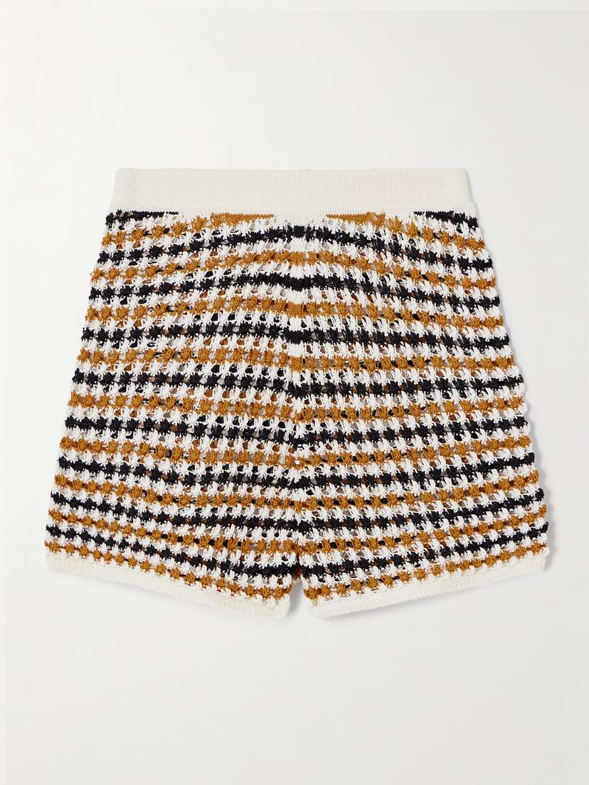 Eres Disco Open-knit Cotton-blend Shorts