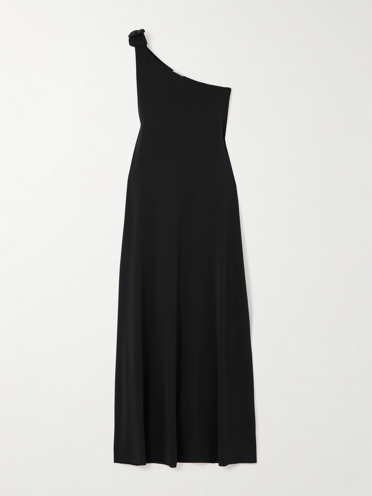 Eres Miss One-shoulder Bow-detailed Jersey Midi Dress In Black