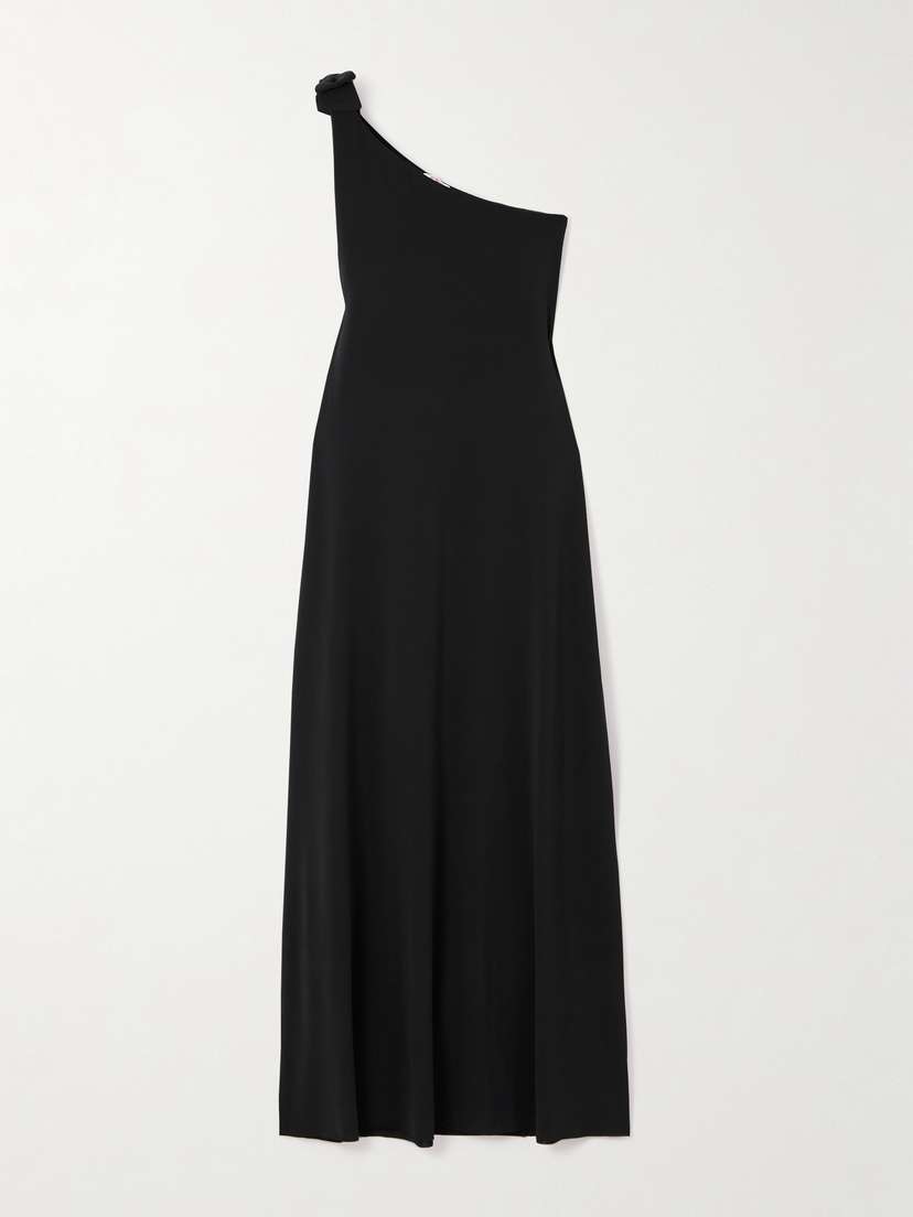 Eres Miss One-shoulder Bow-detailed Jersey Midi Dress
