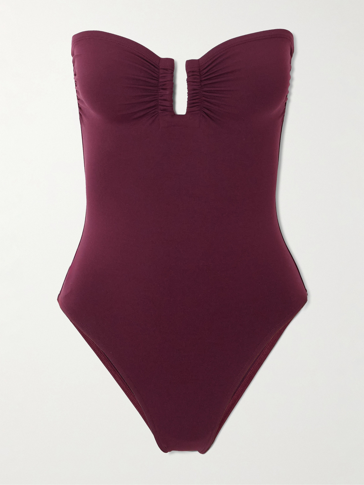 Eres Les Essentiels Cassiopée Bandeau Swimsuit In Burgundy