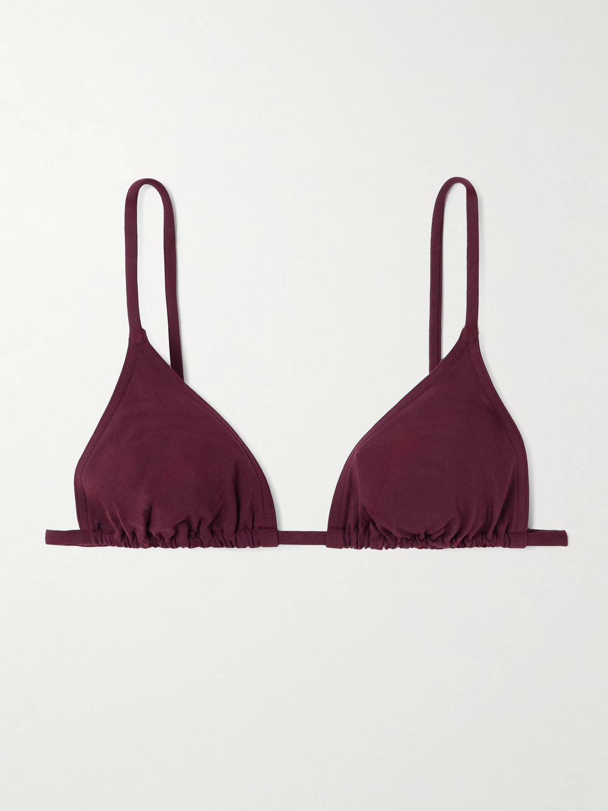 Eres Les Essentiels Mouna Triangle Bikini Top In Burgundy