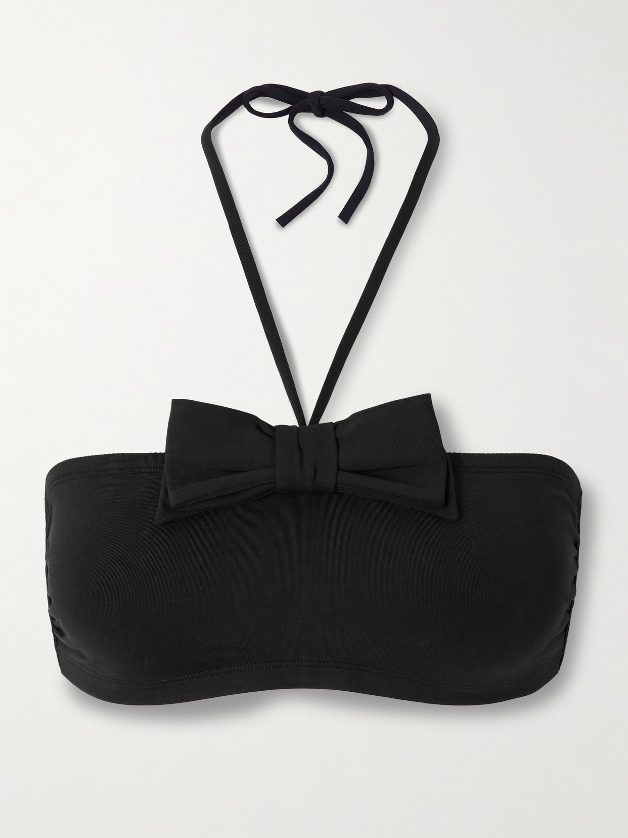 Eres Bow-detailed Halterneck Bikini Top In Black