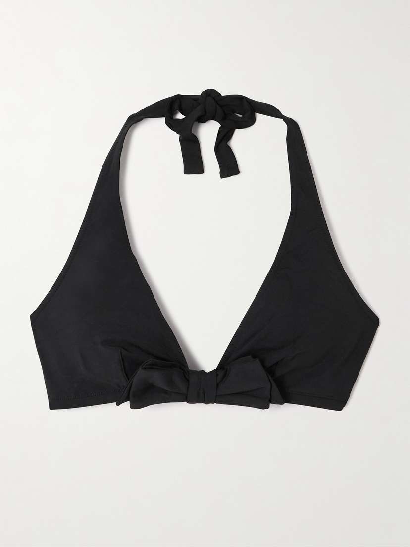 Eres Style Bow-detailed Triangle Halterneck Bikini Top