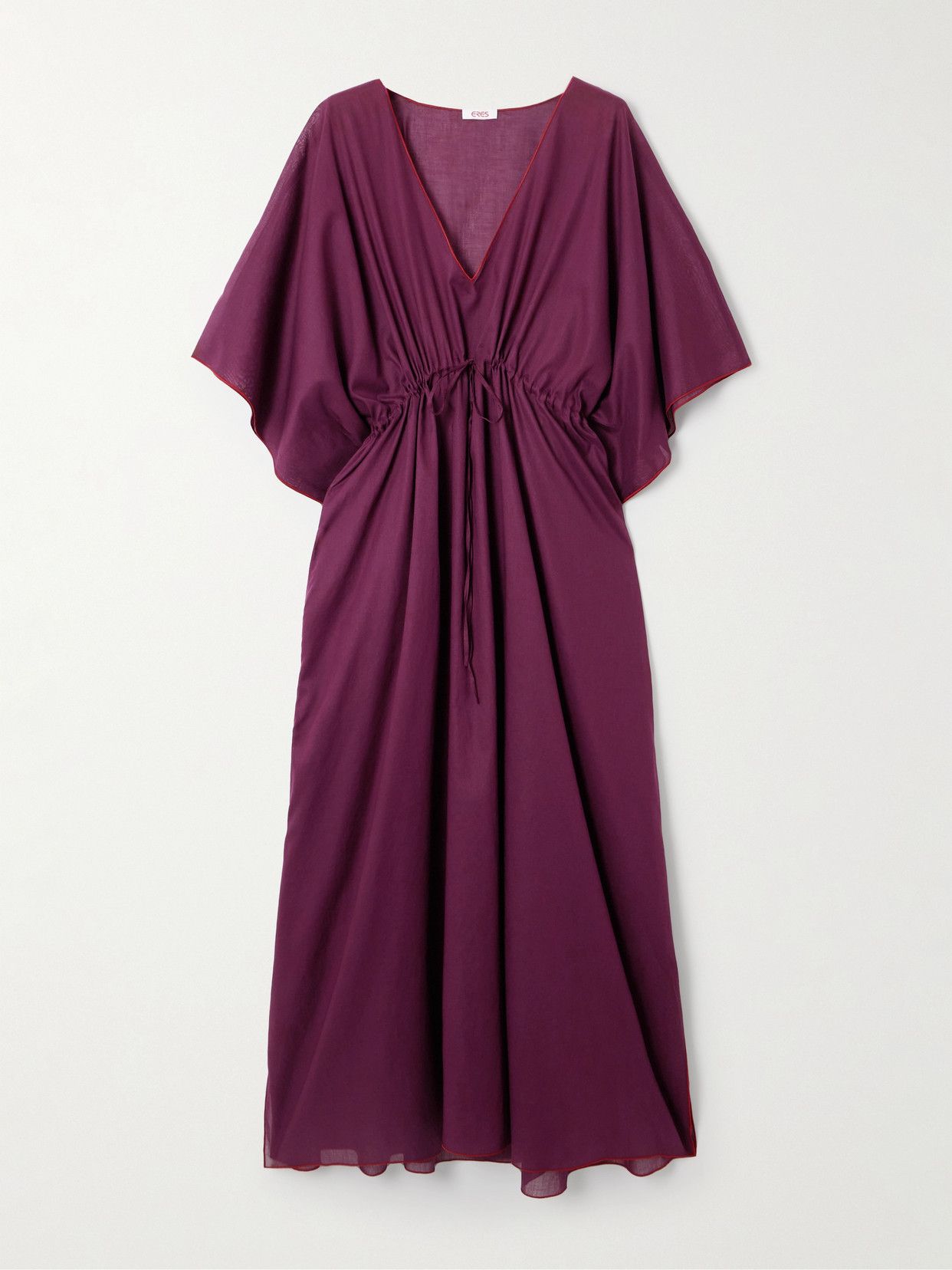 Eres Voilier Cotton-voile Kaftan In Burgundy
