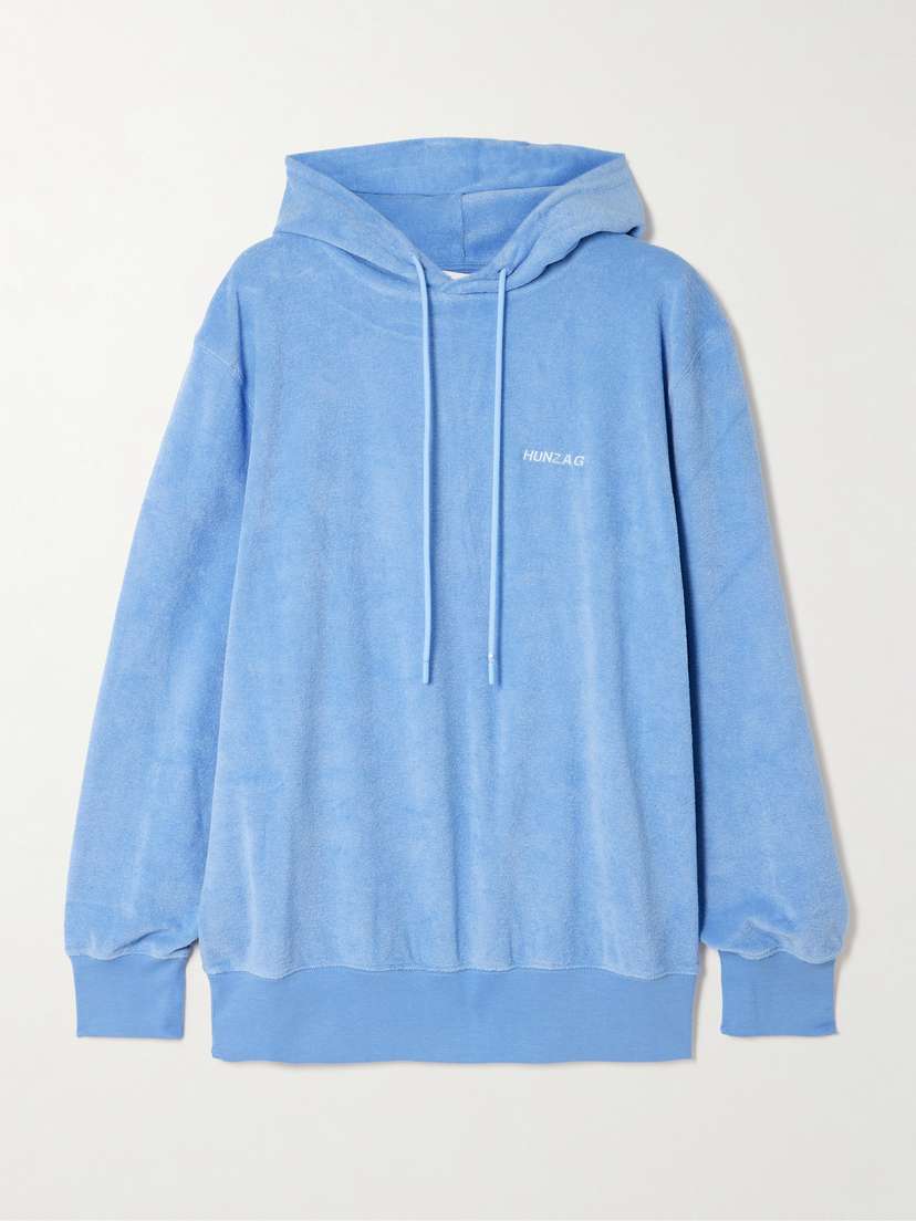 Hunza G Embroidered Cotton-terry Hoodie