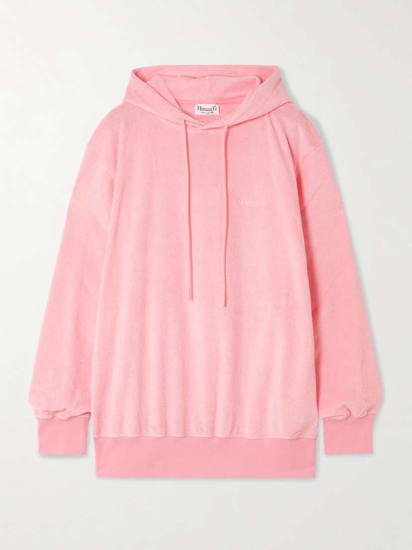 Hunza G Embroidered Cotton-terry Hoodie