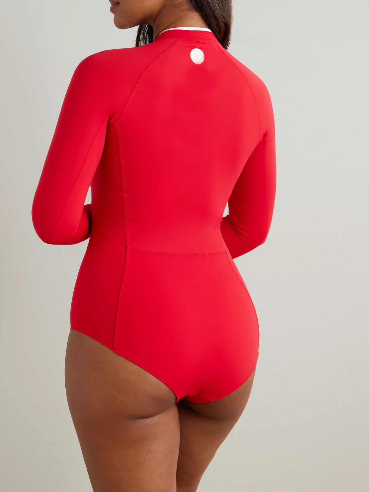 Hunza G Tyra Two-tone Swimsuit In Red