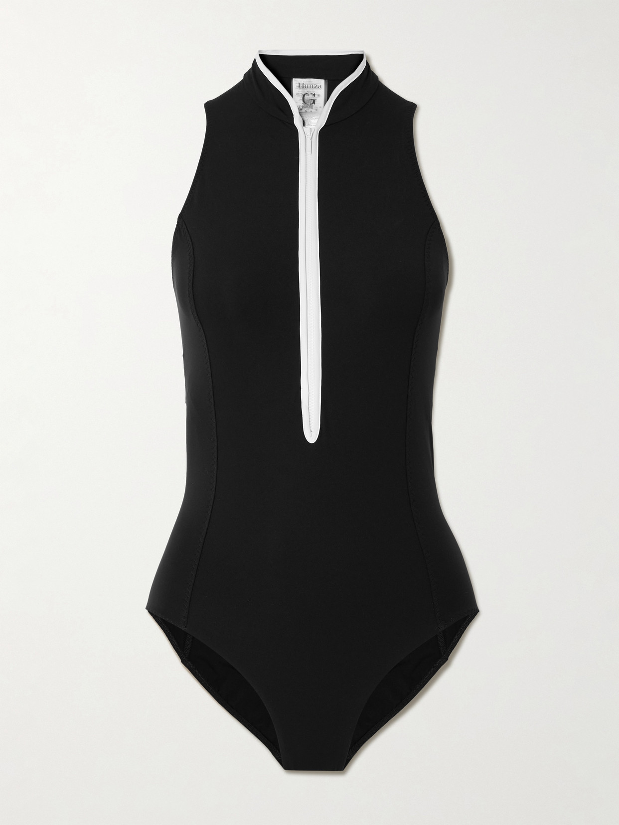 Hunza G Katya Two-tone Swimsuit In Black