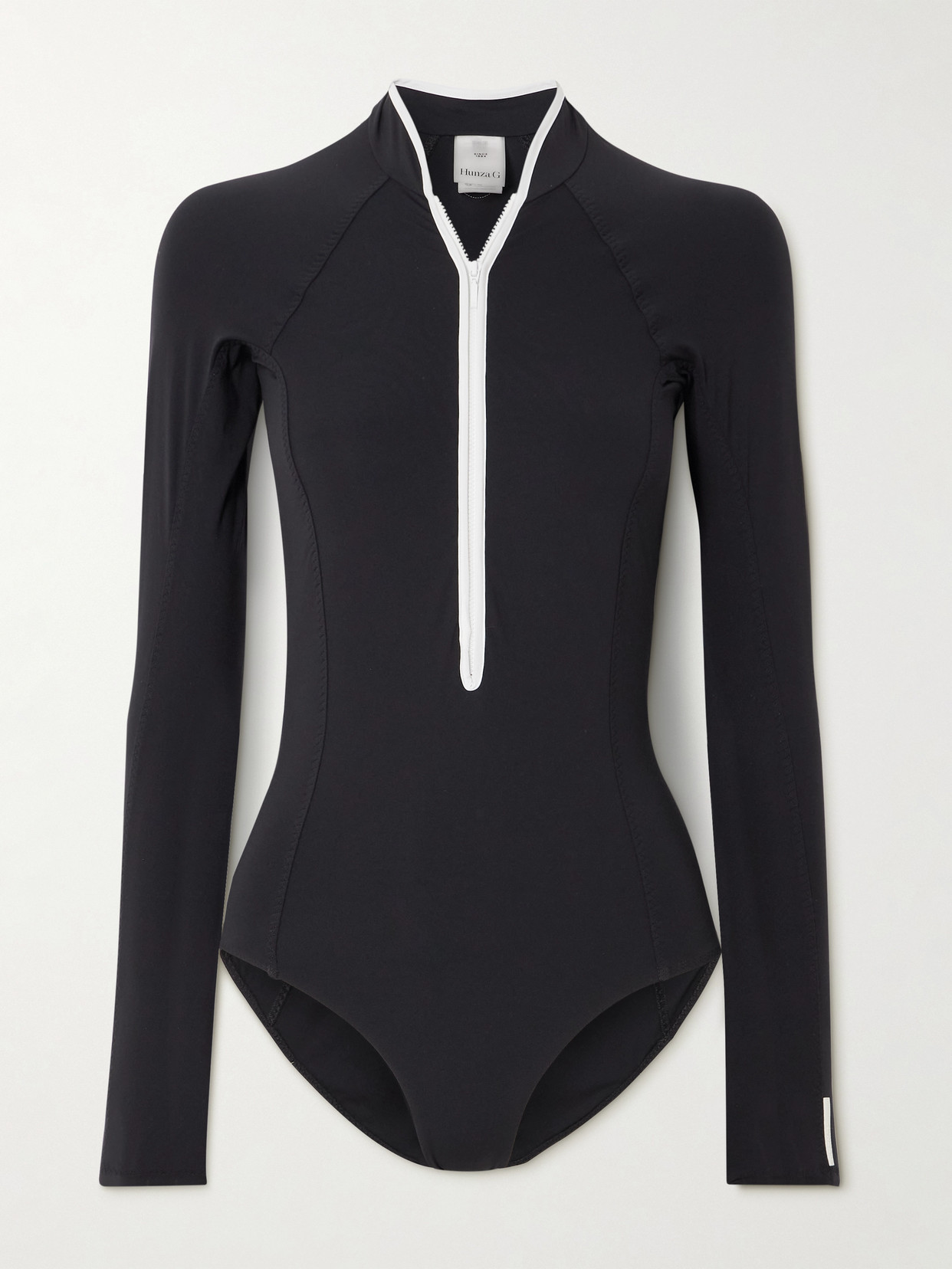 Hunza G Tyra Two-tone Swimsuit In Black