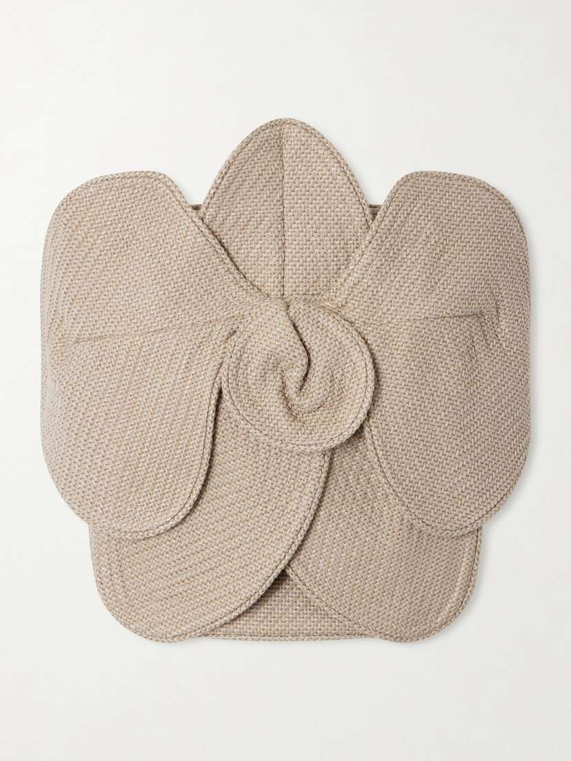 ANDRES OTALORA Florencia Appliquéd Strapless Cropped Woven Top