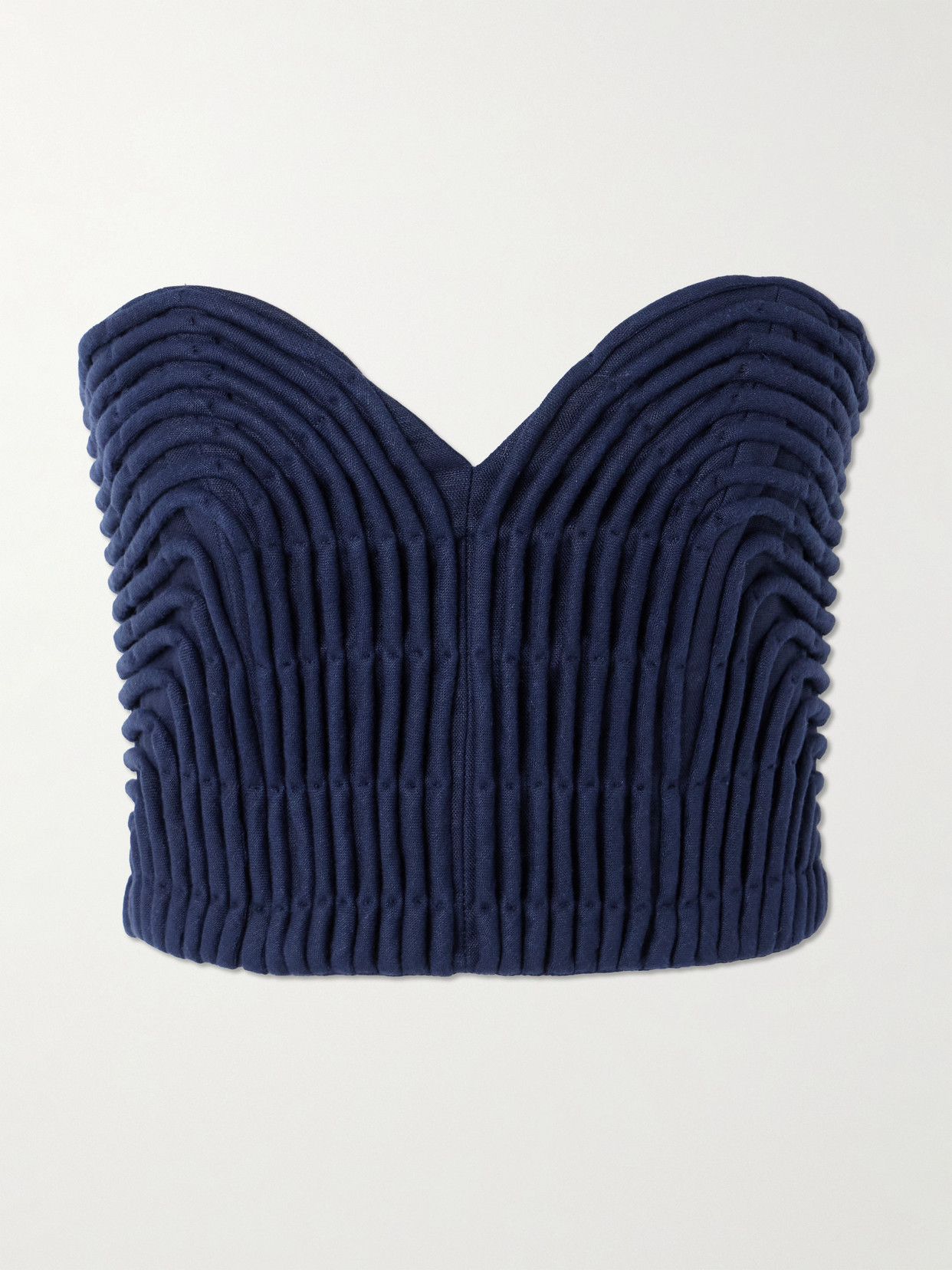 Andres Otalora Prateek Embroidered Linen Corset Top