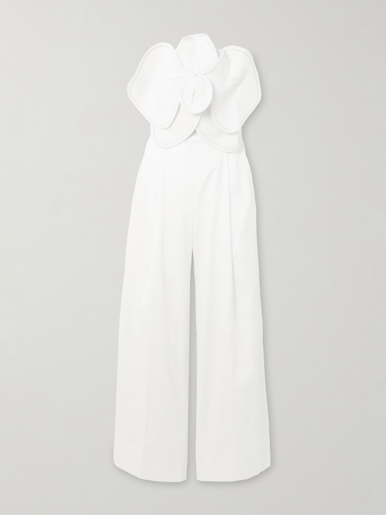 Andres Otalora A Flor De Piel Appliquéd Cotton And Tencel-blend Twill Jumpsuit