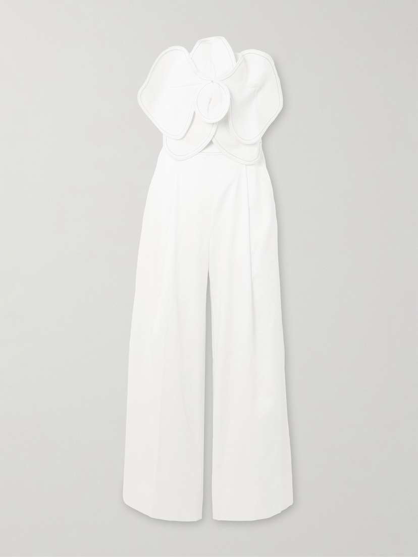 ANDRES OTALORA A Flor De Piel Appliquéd Cotton And Tencel-blend Twill Jumpsuit