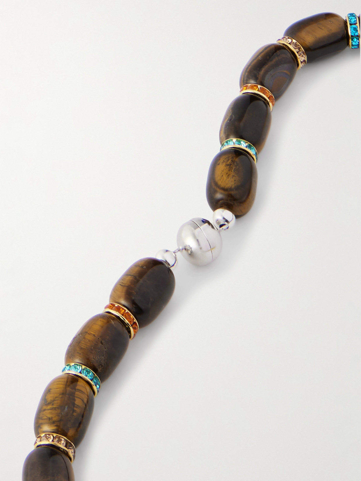 Julietta Donna Gold-tone Tiger's Eye And Crystal Necklace