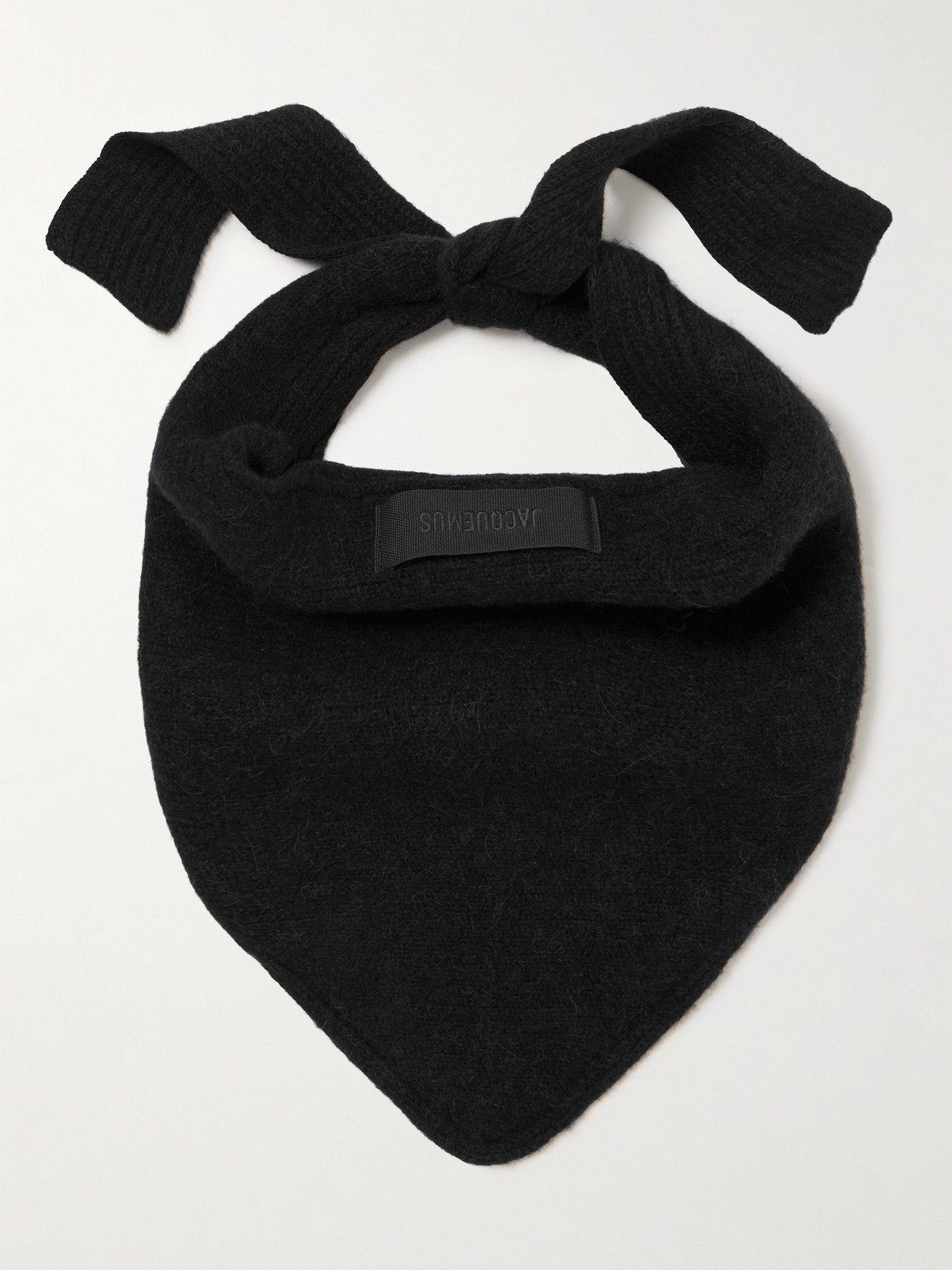 Jacquemus Le Chale Gros Grain Alpaca-blend Scarf In Black