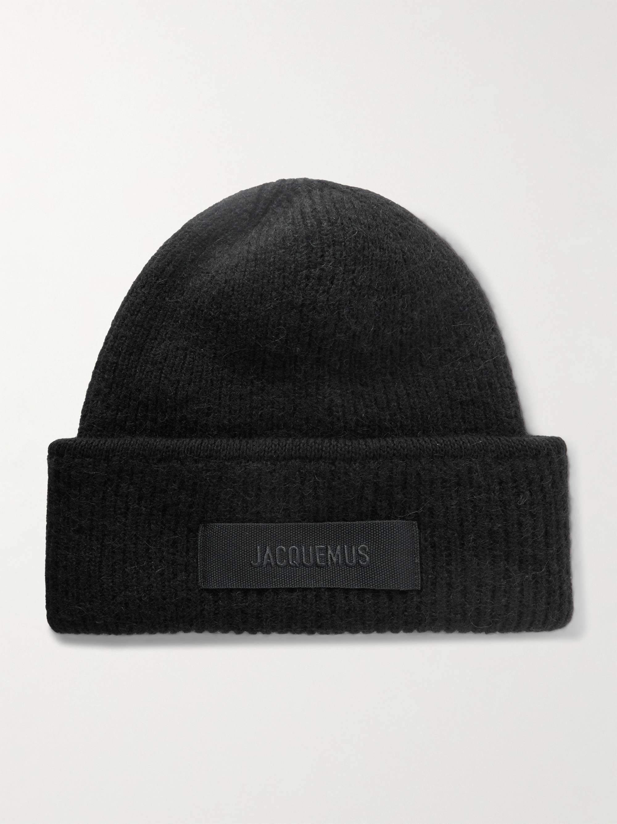 JACQUEMUS Le Bonnet grosgrain-trimmed ribbed-knit beanie