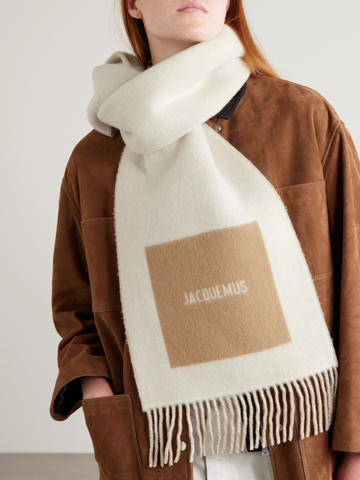 Jacquemus Fringed Wool-jacquard Scarf