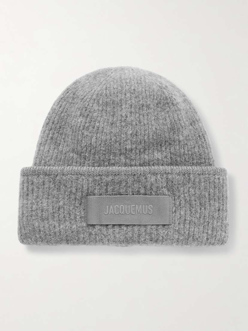 Jacquemus Le Bonnet Grosgrain-trimmed Ribbed-knit Beanie