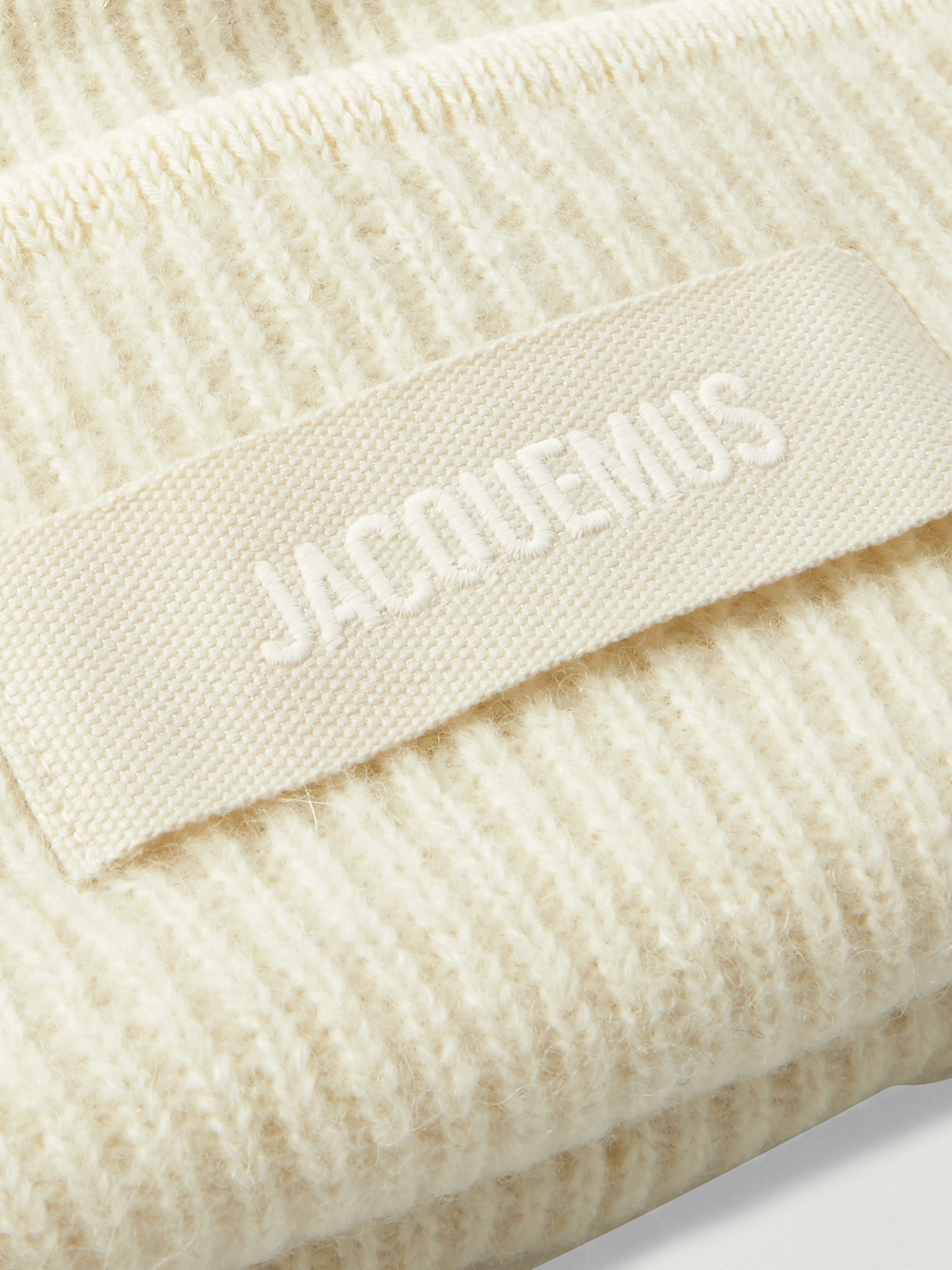 Jacquemus Le Bonnet Grosgrain-trimmed Ribbed-knit Beanie