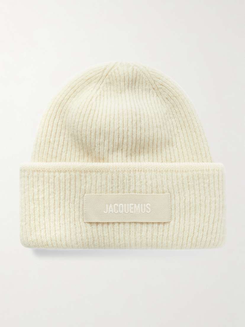Jacquemus Le Bonnet Grosgrain-trimmed Ribbed-knit Beanie