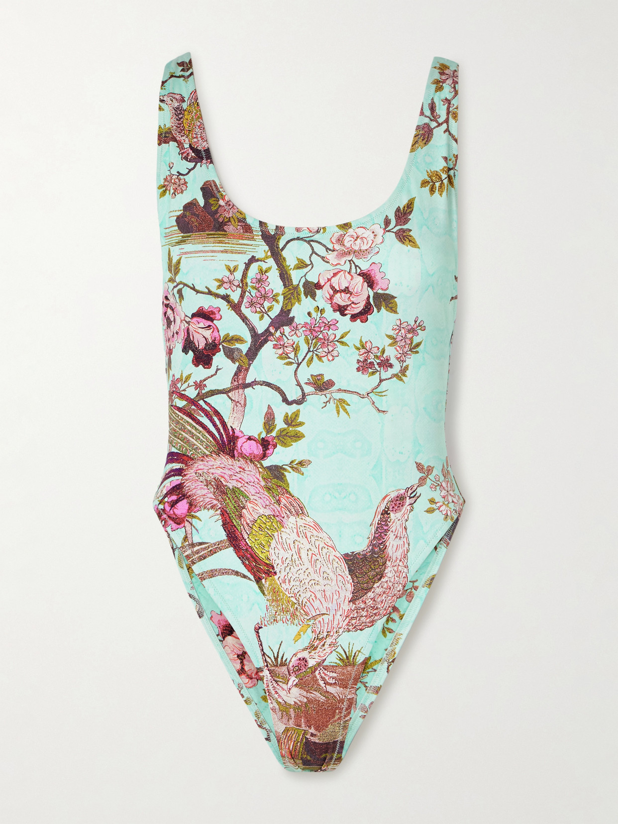 Skims + Roberto Cavalli Signature Swim Scoop Neck One Piece In Multi