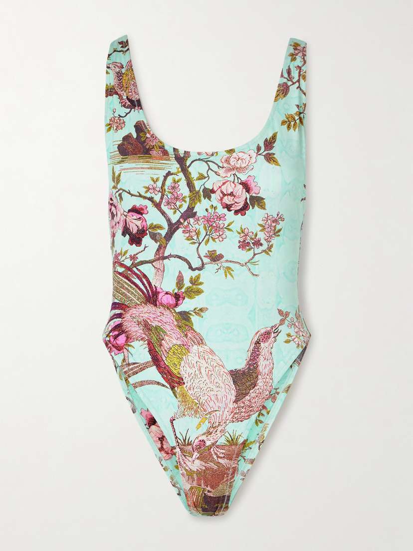 Skims + Roberto Cavalli Signature Swim Scoop Neck One Piece - Fagianella