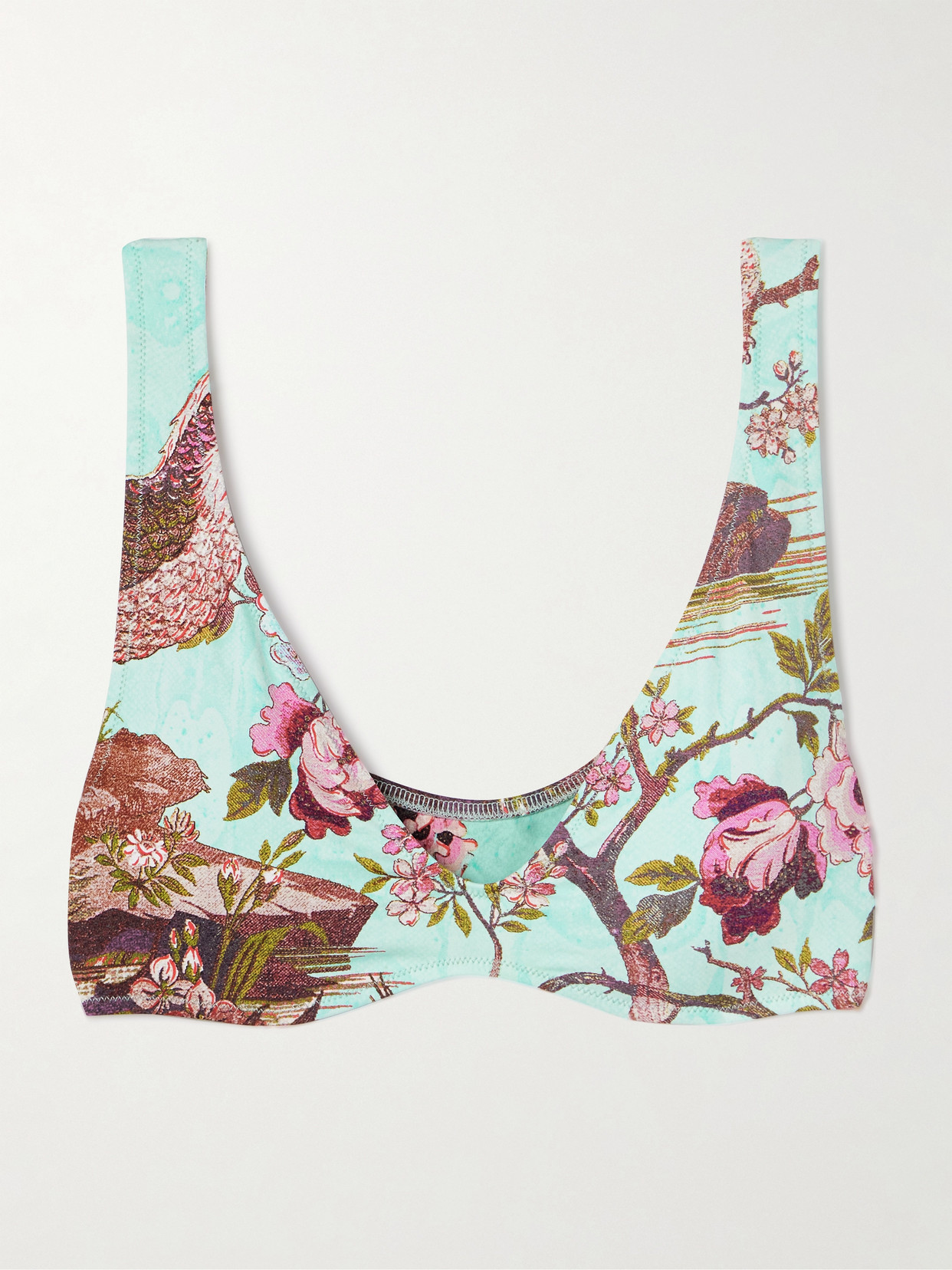 Skims + Roberto Cavalli Signature Swim Plunge Triangle Top In Multi