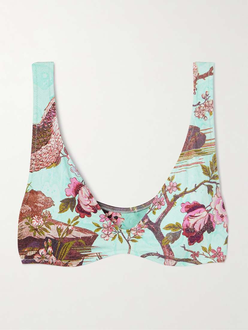 Skims + Roberto Cavalli Signature Swim Plunge Triangle Top - Fagianella