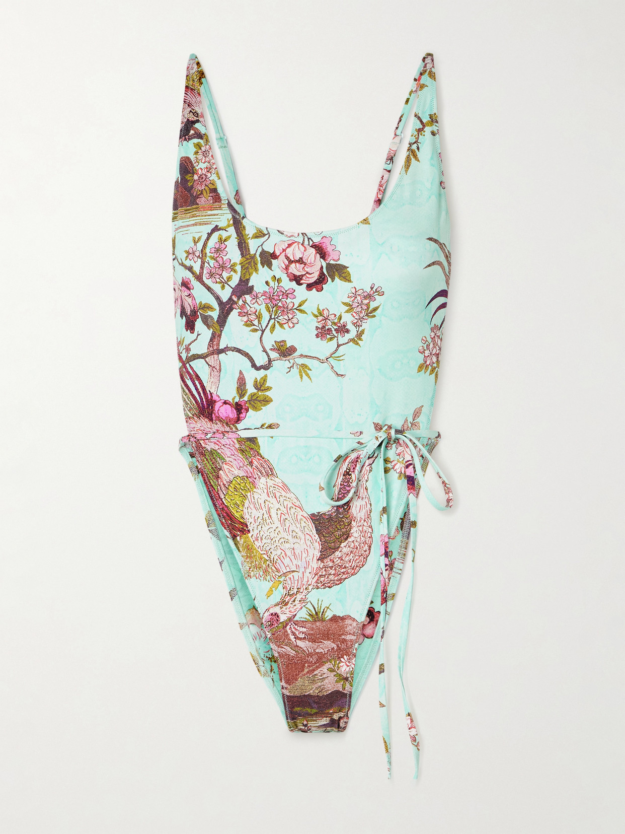 Skims + Roberto Cavalli Signature Swim Tie Waist One Piece In Multi