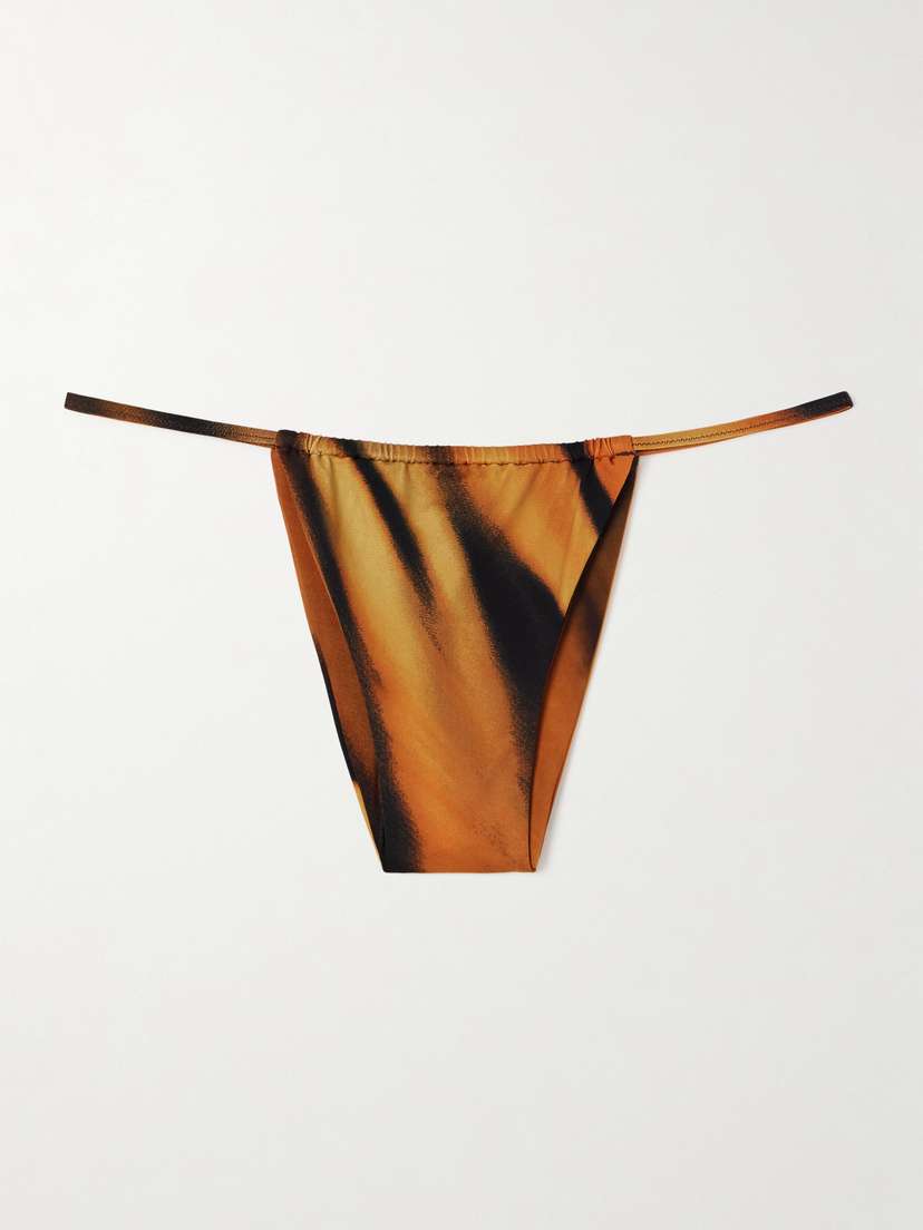 Skims + Roberto Cavalli Signature Swim String Bikini Bottom - Tiger Face