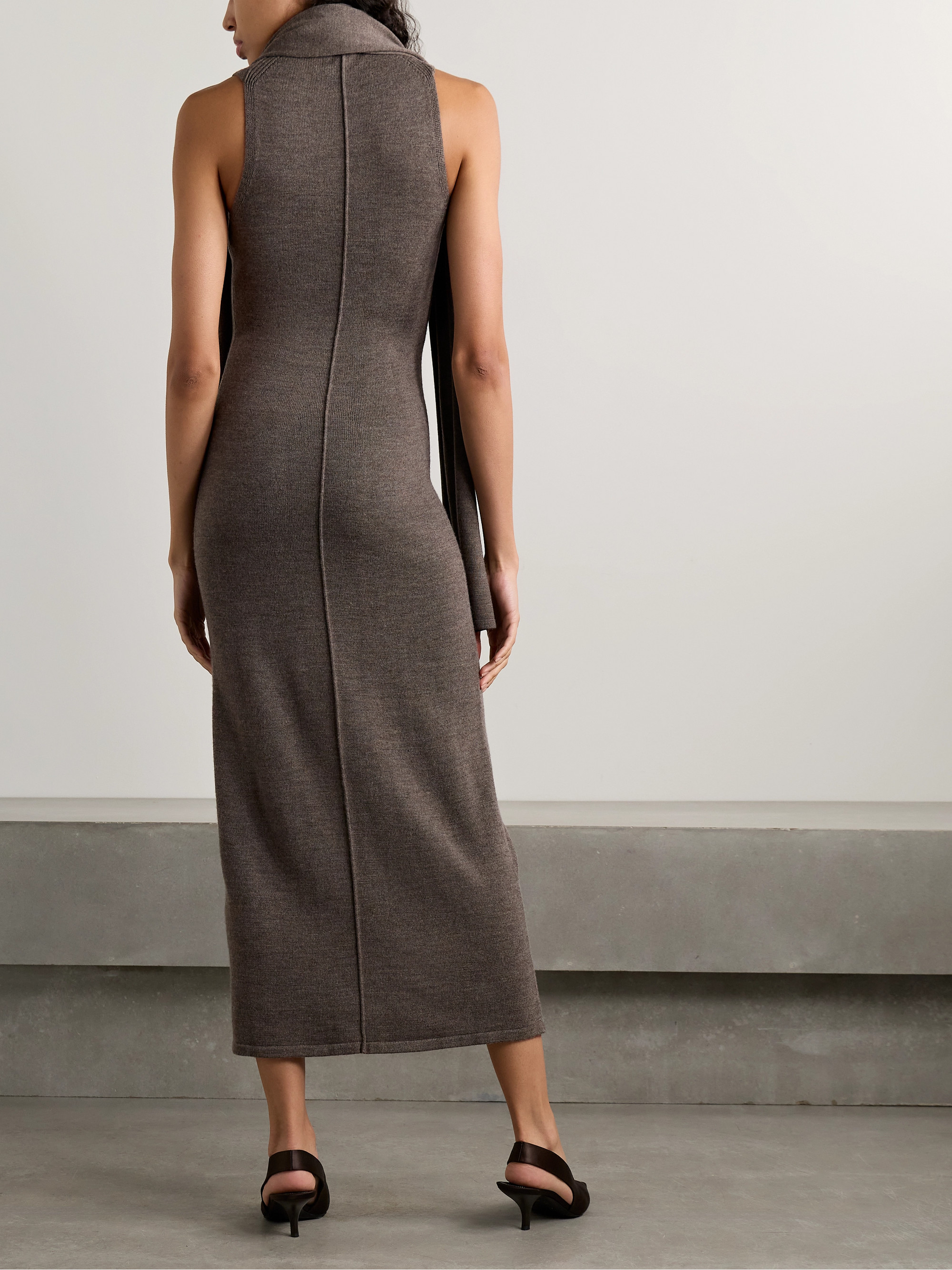 Staud Canal scarf-detailed wool turtleneck midi dress thumbnail