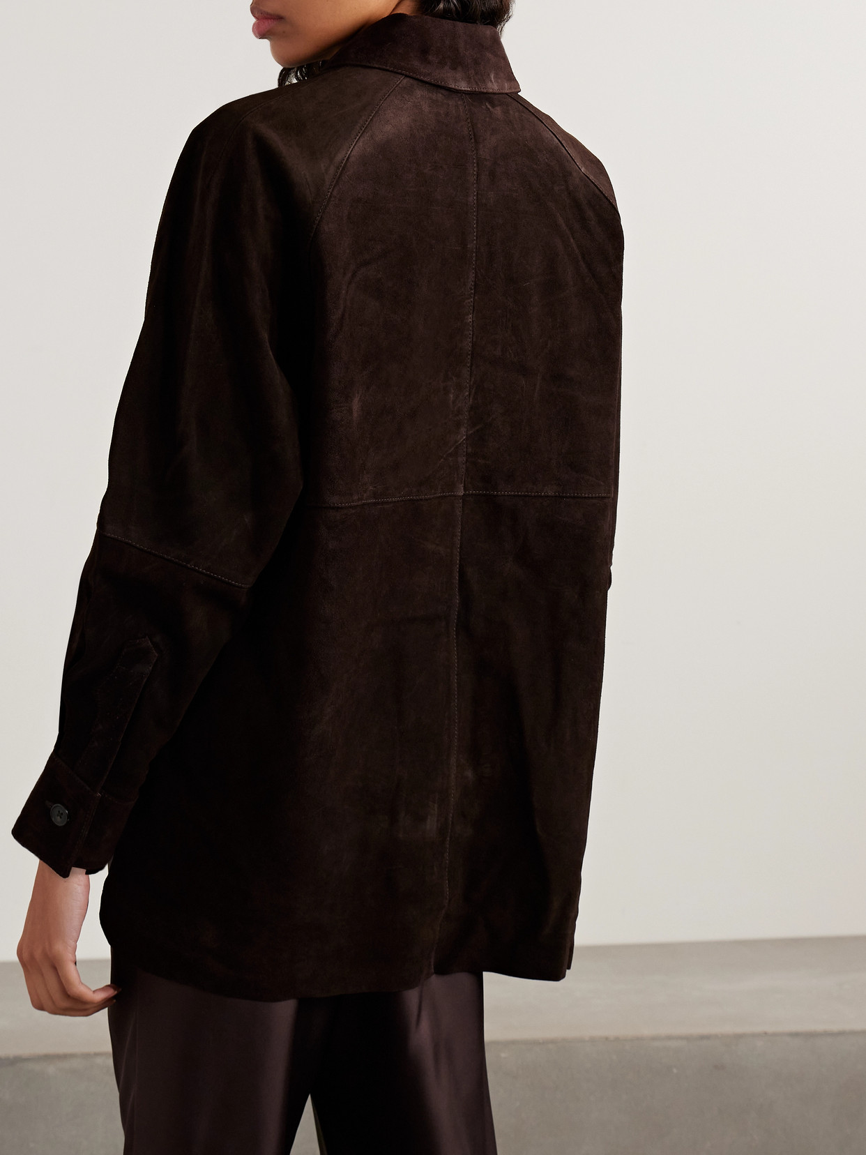 Staud Josette Suede Jacket In Brown