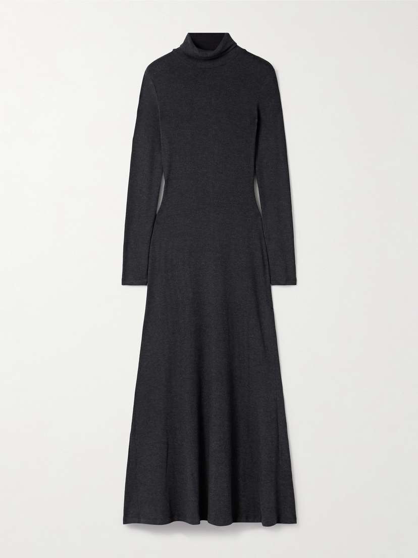 Staud Vanya Modal-blend Jersey Turtleneck Maxi Dress