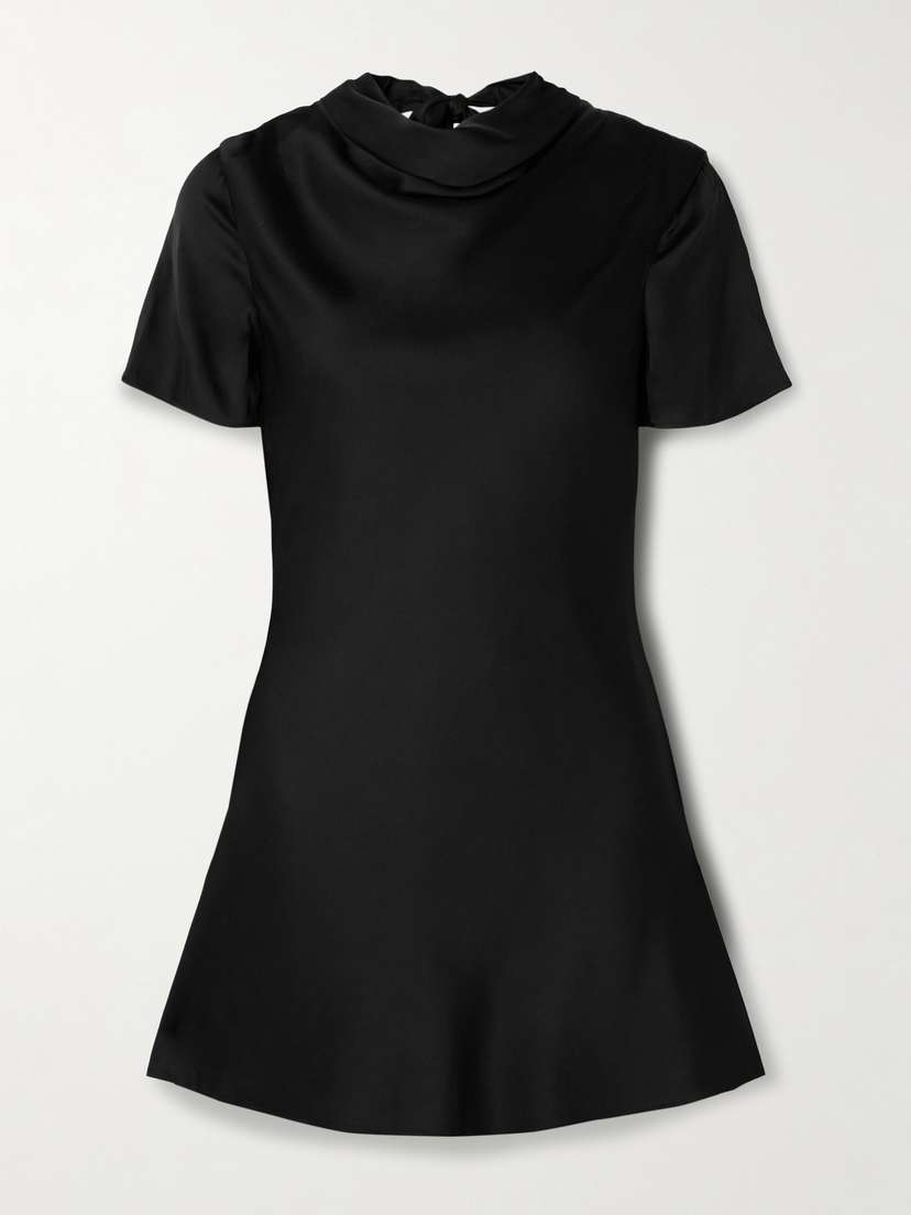 Staud Iris Draped Silk-blend Satin Mini Dress