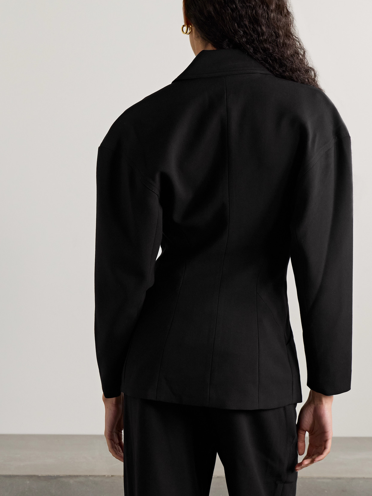 Staud Cole Woven Blazer In Black
