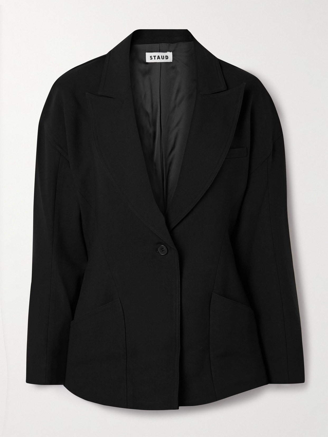 Staud Cole Woven Blazer In Black