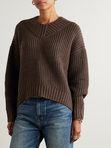 Staud Otto ribbed-knit wool-blend sweater