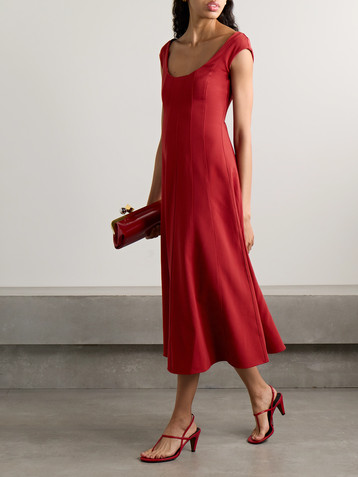Staud Charlotte woven midi dress