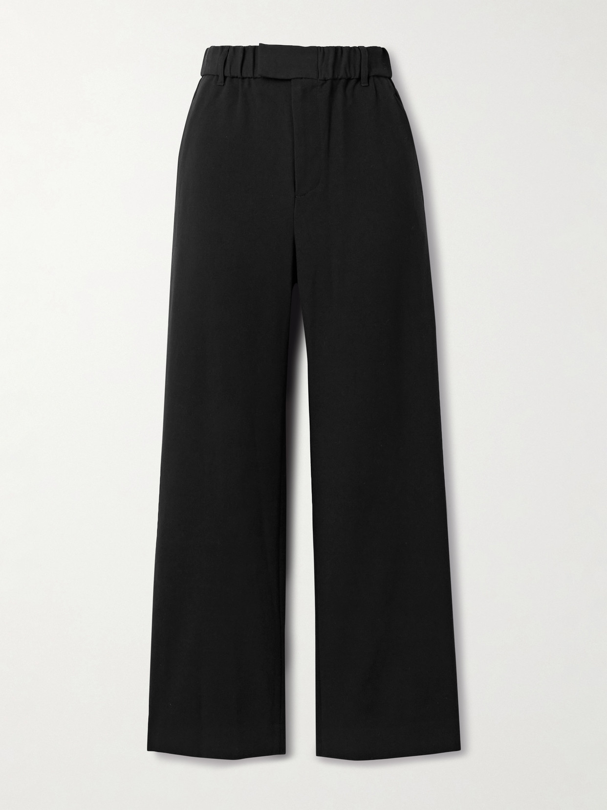 Staud Jerome Crepe Straight-leg Pants In Black