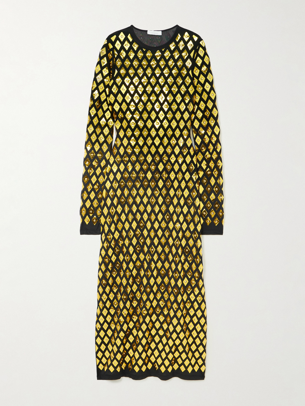 Rabanne Embellished Stretch-jersey Midi Dress In White