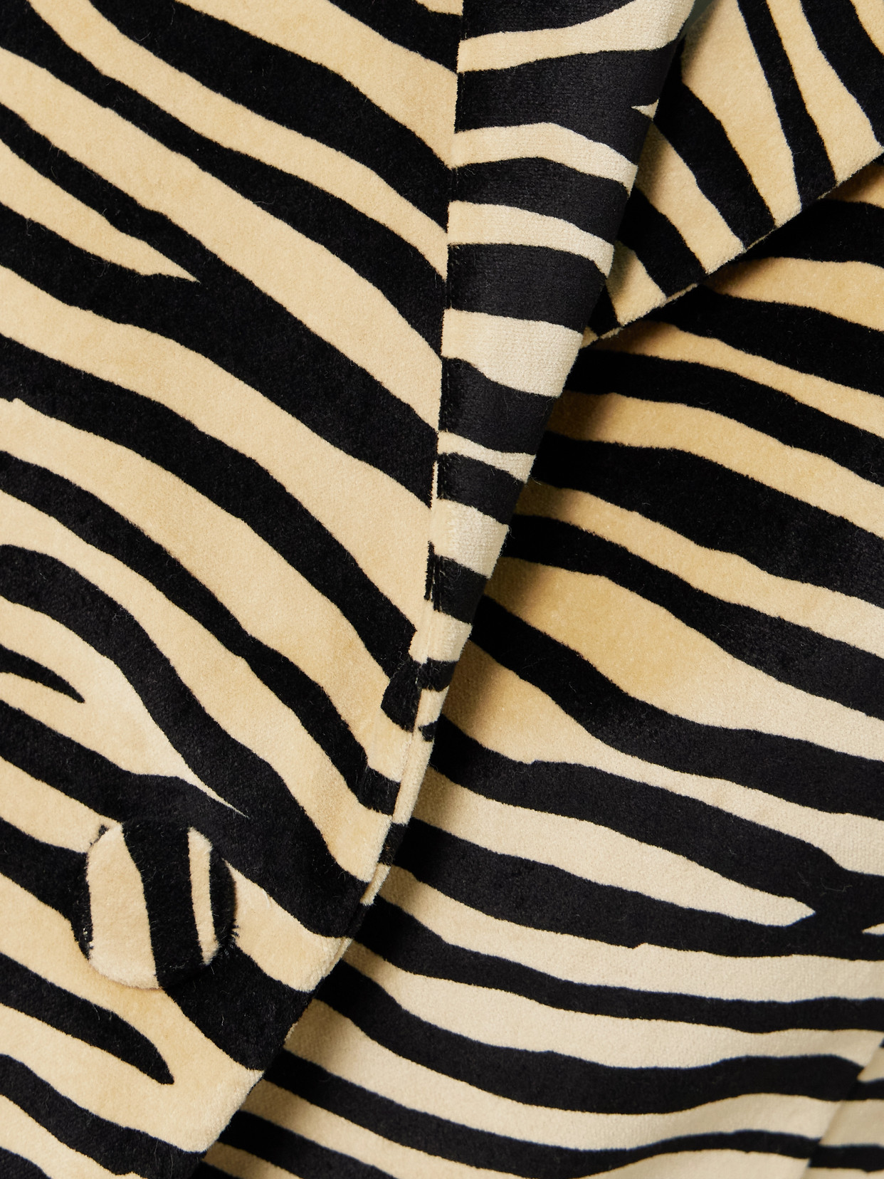 Rabanne Zebra-print Cotton-blend Velvet Blazer In Gold