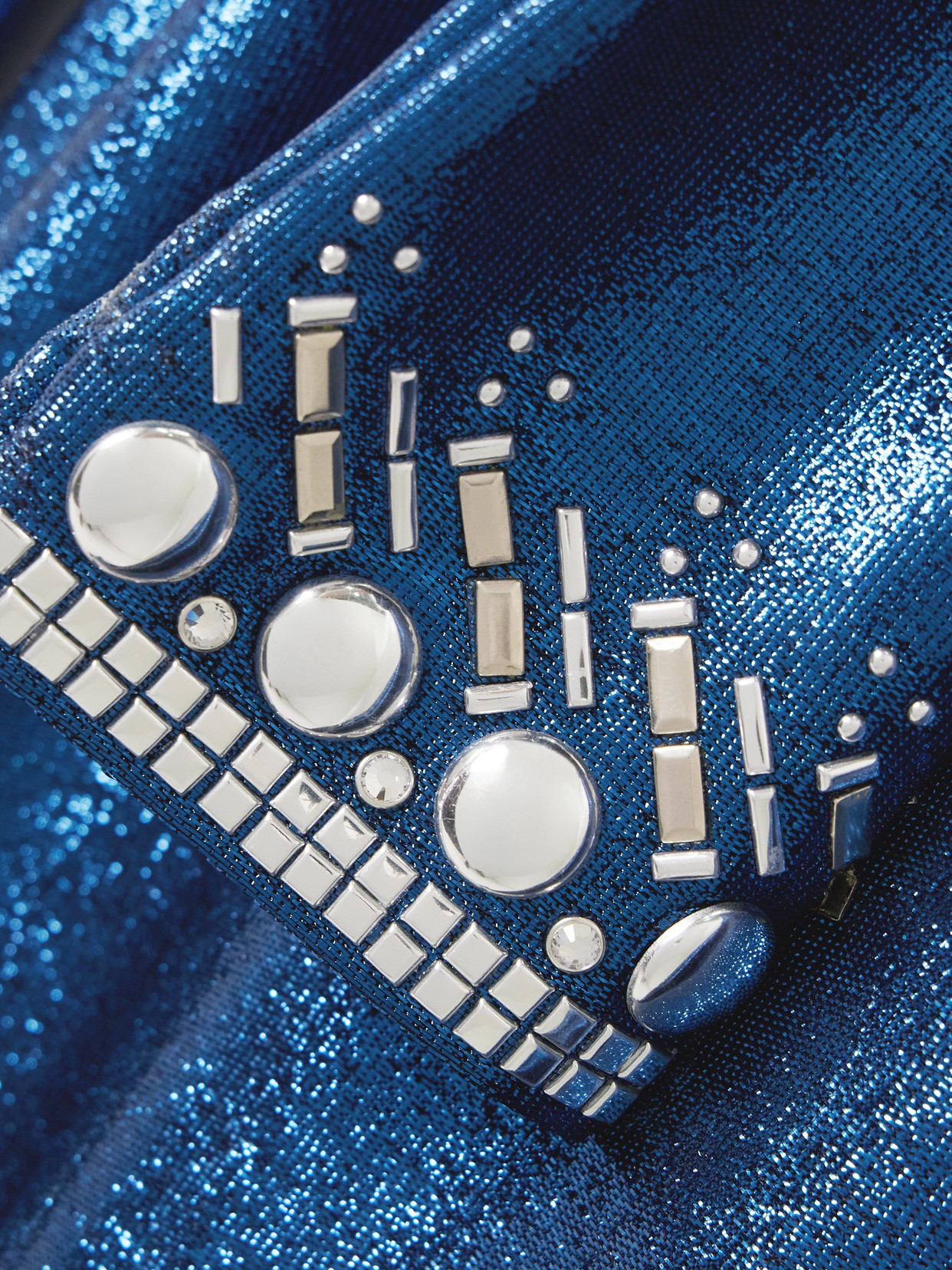 Rabanne Embellished Cutout Lurex Maxi Dress In Blue