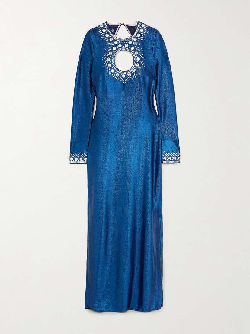 Rabanne Embellished Cutout Lurex Maxi Dress