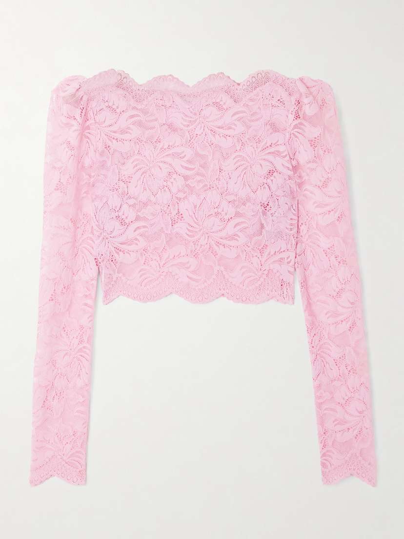 Rabanne Cropped Stretch-lace Top