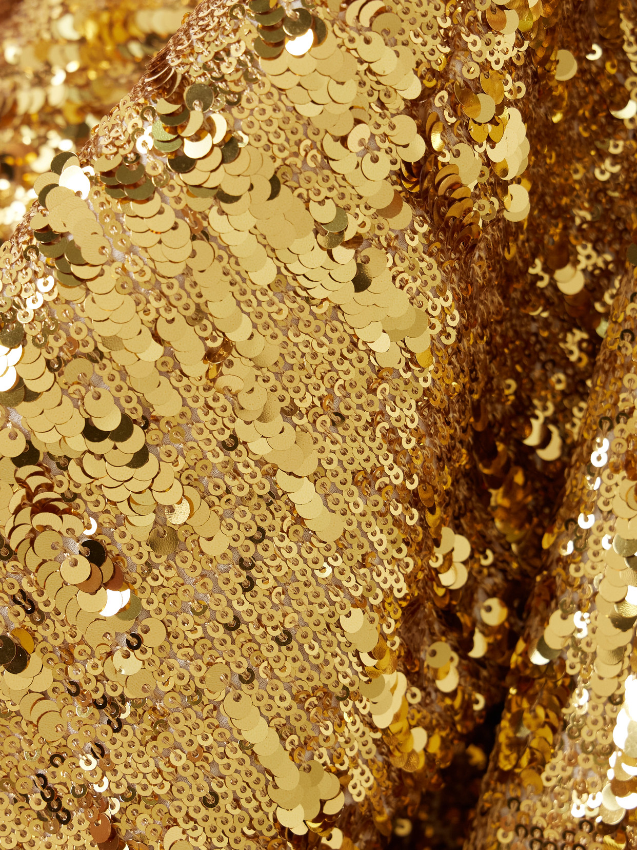 Rabanne Sequined Crepe De Chine Turtleneck Top In Gold