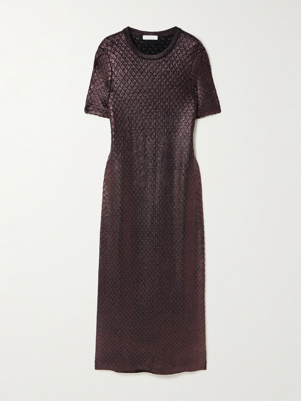 Rabanne Metallic Jacquard-knit Maxi Dress In Purple