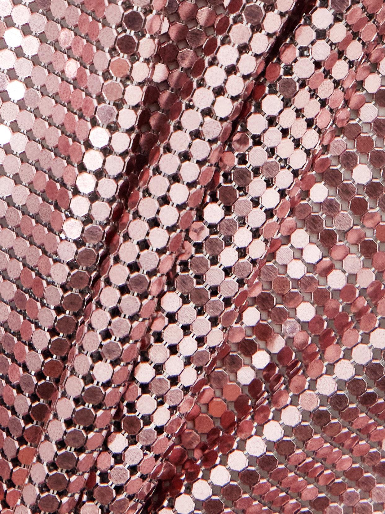 Rabanne Pleated Chainmail Blouse In Pink