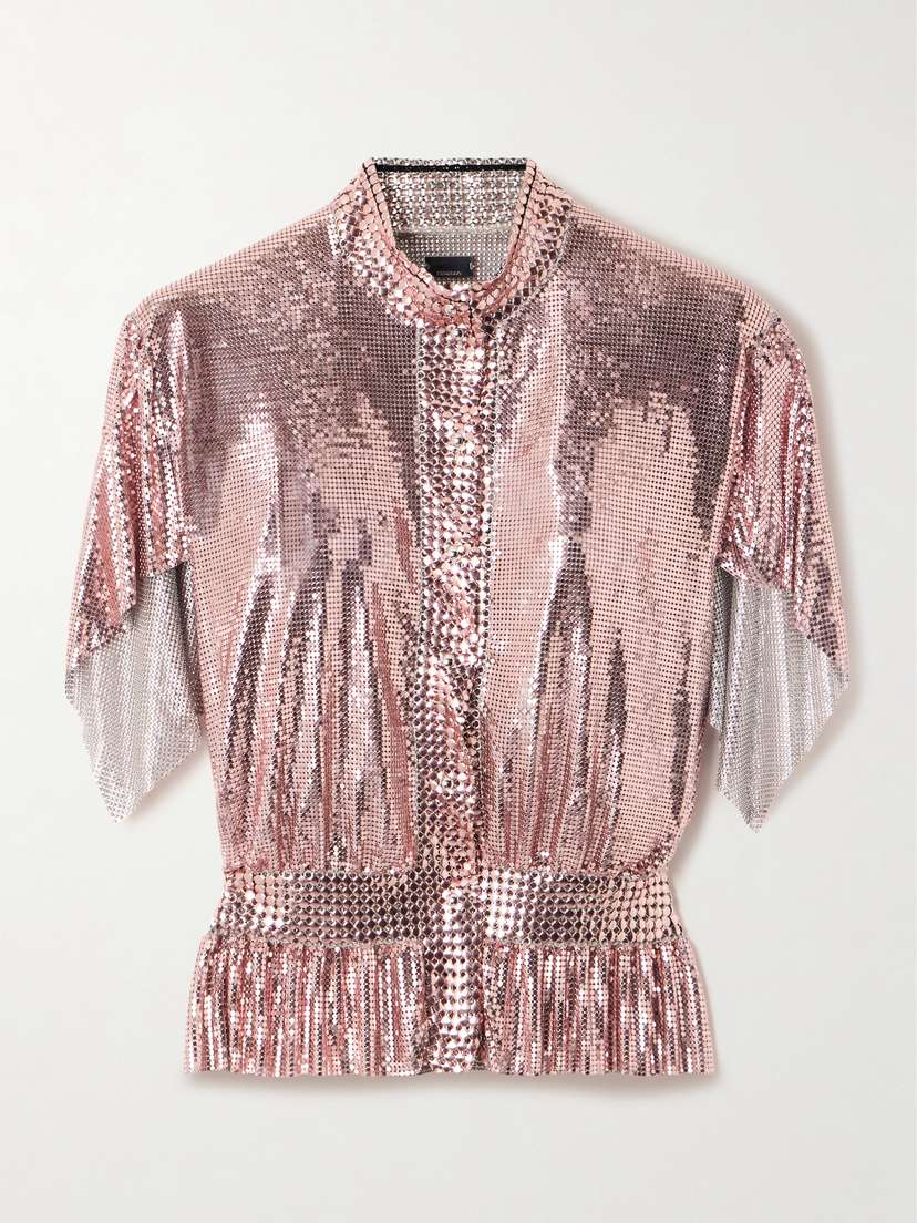 Rabanne Pleated Chainmail Blouse