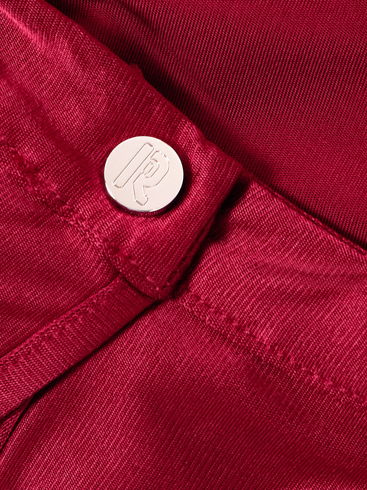 Rabanne Button-detailed Gathered Jersey Top In Red