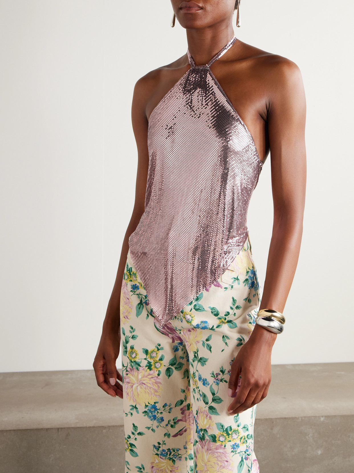 Open-Back Chainmail Halterneck Top